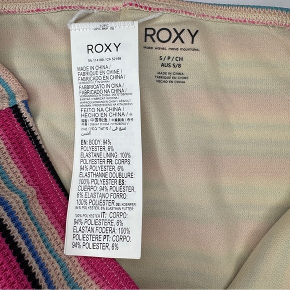 Roxy Churros Crop Top & High Waist Shorty Bikini Set | Size S | NWT - Picture 5 of 8